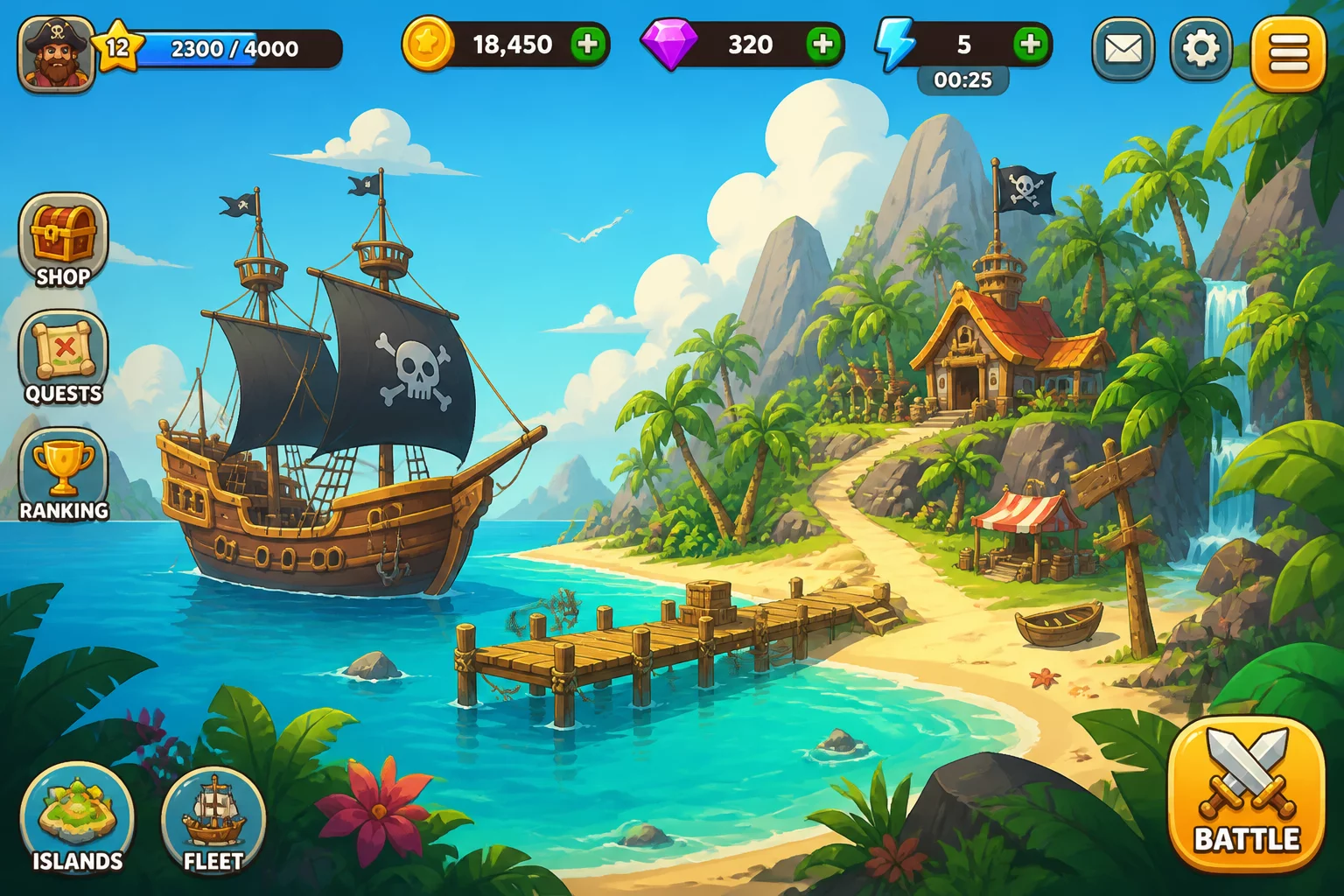 Pirates Battle Island Treasure